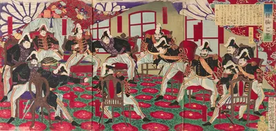 Дебаты о том, следует ли вторгаться в Корею by Тойохара Чиканобу, 1877 — digital art print download