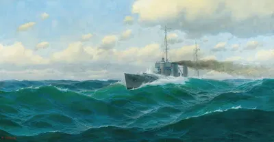 Канонерка на открытом море by Макс Йенсен — digital art print download