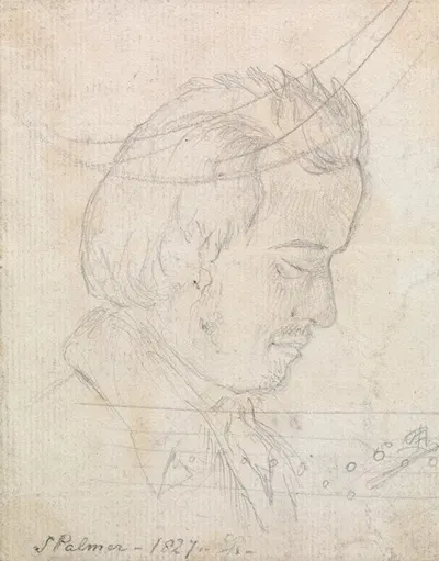 Portrait Head of Samuel Palmer by Джордж Ричмонд, 1827 — digital art print download