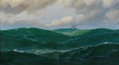 Корабль на бурном море by Макс Йенсен — digital art print download