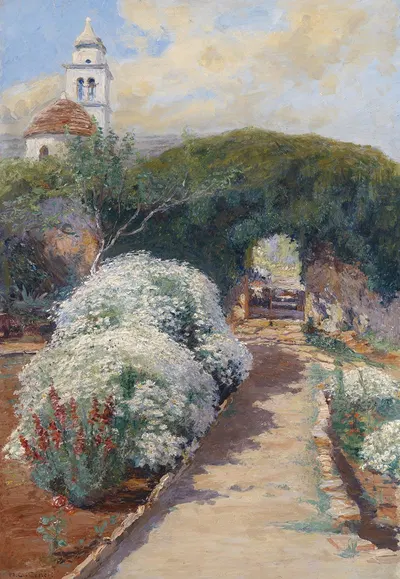 Blühender Klostergarten by Menci Clement Crnčić — digital art print download