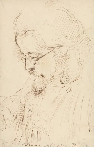 Portrait of Samuel Palmer, Head and Shoulders by Джордж Ричмонд, 1830 — digital art print download