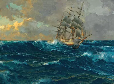 Dreimaster auf hoher See by Michael Zeno Diemer — digital art print download