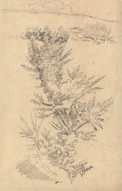 Study of Trees, etc., in a Meadow by Джордж Ричмонд, 1866 — digital art print download