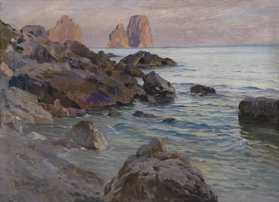 Farglioni-Felsen bei Capri by Paul Von Spaun, 1925 — digital art print download