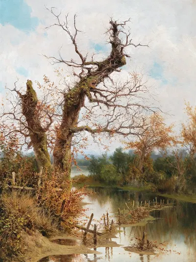 Old Tree by the Stream by Ramón Tusquets — digital art print download