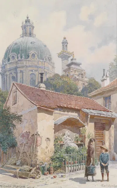 Изображение за Карлскирхе by Ричард Мозер, 1912 — digital art print download