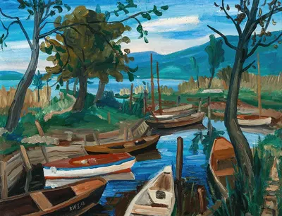 Bodenseelandschaft by Rudolf Wacker, 1928 — digital art print download