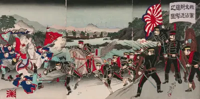 Advance and Attack in the Vicinity of Dagu by Watanabe Nobukazu, 1894 — digital art print download