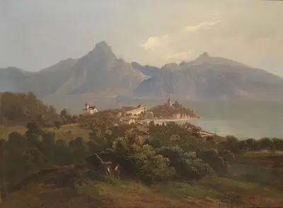 Вид на Траункирхен by Теодор Фрайхерр фон Эрманс, 1871 — digital art print download