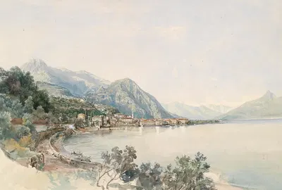 Blick über den Comer See auf Bellaggio by Thomas Ender — digital art print download