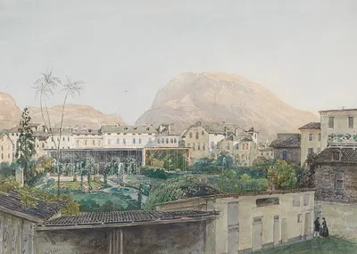 Blick über einen Garten in Bozen by Thomas Ender — digital art print download