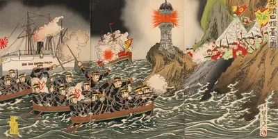 Lighthouse at the Entrance to Port Arthur by Watanabe Nobukazu, 1894 — digital art print download