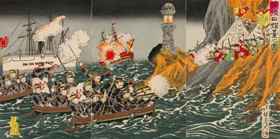 Lighthouse at the Entrance to Port Arthur by Watanabe Nobukazu, 1894 — digital art print download