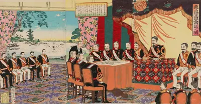 Meeting at the General Staff Headquarters by Watanabe Nobukazu, 1894 — digital art print download
