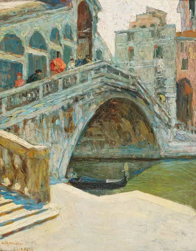 Ponte di Rialto by Ugo Flumiani — digital art print download