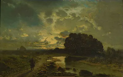 Paysage avec cours d'eau by Alberto Pasini — digital art print download