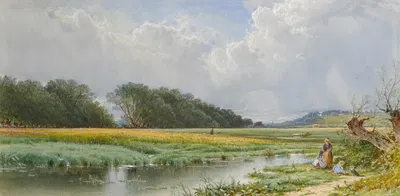На лугах старого Ньюбери-порта by Альфред Томпсон Брайчер, 1873 — digital art print download