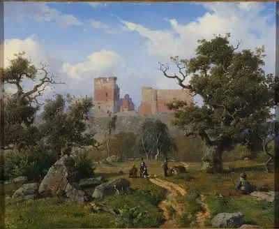 Hammershus by Anton Eduard Kieldrup, 1849 — digital art print download