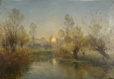 Река на закате солнца by Арман Гери, 1894 — digital art print download