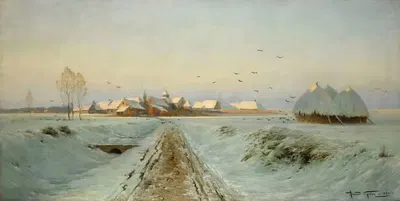 Зимний вечер. Бертикур, окрестности Реймса by Арман Гери, 1894 — digital art print download