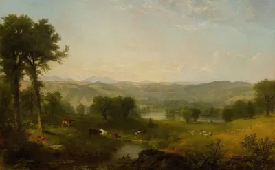Landscape with Cows and Sheep by Asher Brown Durand, 1864 — digital art print download