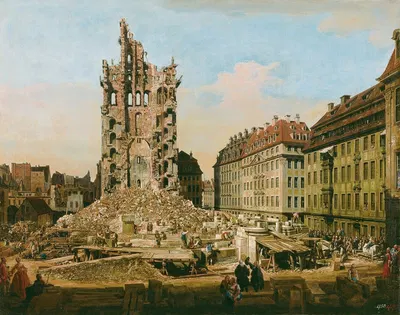 Руины старой Крейцкирхе, Дрезден by Бернардо Беллотто, 1765 — digital art print download