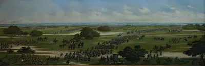 Marcha del Ejército Argentino a tomar posiciones para el ataque a Curupaytí el 1866 by Cándido Lopez, 1902 — digital art…