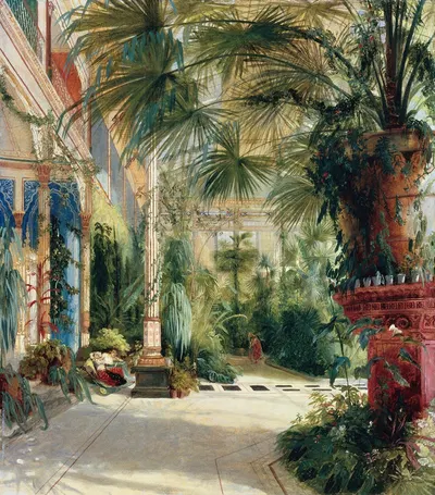 The Interior of the Palm House by Carl Blechen, 1832 — digital art print download