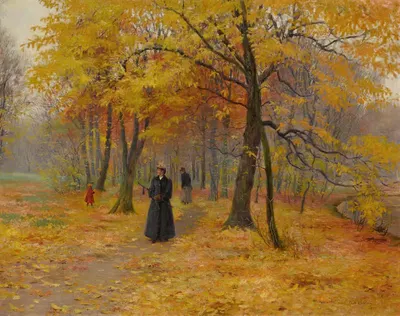 Прогулка по лесу осенью by Карл Карлсен, 1892 — digital art print download