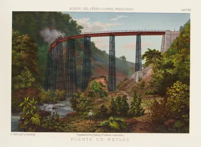 Puente de Metlac, plate 13 by Casimiro Castro, 1877 — digital art print download