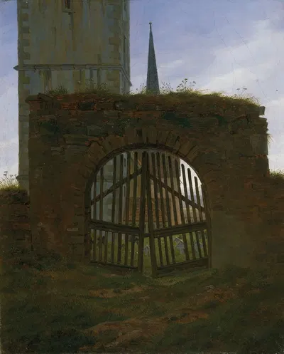 Ворота кладбища (Церковный двор) by Каспар Давид Фридрих — digital art print download
