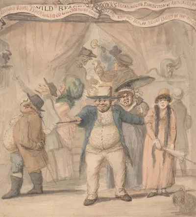 Entrance to Pidcock's Exhibition Tent at a Fair by Генри Уильям Бунбери — digital art print download