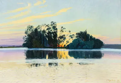 Замерзшее озеро by Шарль Гийо, 1895 — digital art print download