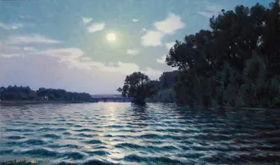 Восход солнца над Сеной by Шарль Гийо, 1900 — digital art print download