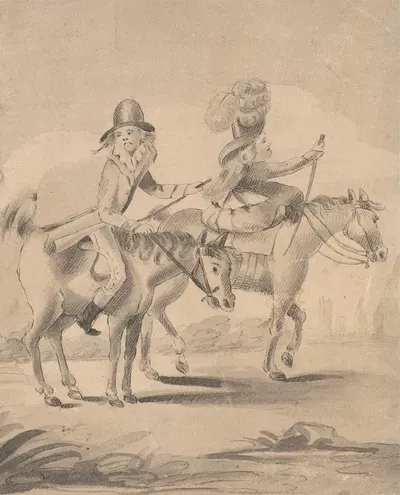 Illustration to H. Bunbury ('Geoffrey Gambado') Annals of Horsemanshipp; '6 Love and Wind' by Генри Уильям Бунбери —…