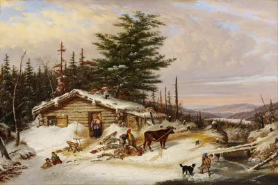 Деревенский дом поселенца by Корнелиус Дэвид Кригхофф, 1856 — digital art print download