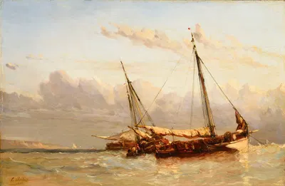 Рыбацкие лодки by Эжен Изабе, 1841 — digital art print download