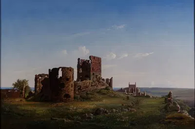 Вид на руины замка Хаммерсхус by Фердинанд Рихардт, 1849 — digital art print download
