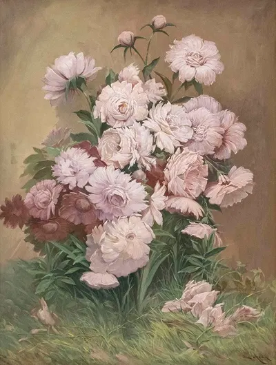 Blumenstück mit Pfingstrosen by Эмиль Чех, 1912 — digital art print download