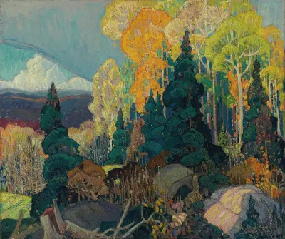 Autumn Hillside by Franklin Carmichael, 1920 — digital art print download