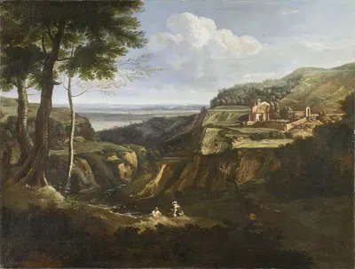 View of the Hermitage of Camaldoli near Frascati by Gaspard Dughet — digital art print download