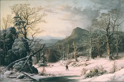 Охотник в зимнем лесу by Джордж Генри Дурри, 1860 — digital art print download