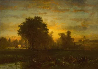 Farm at Sundown by George Inness — digital art print download