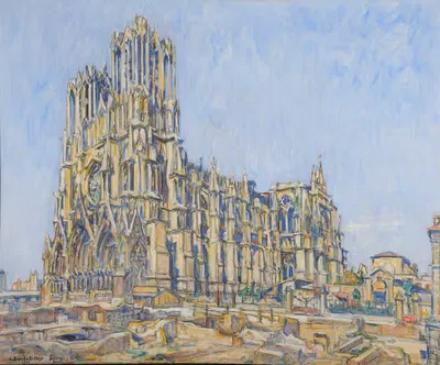 Cathédrale de Reims (côté sud) by Germain David-Nillet, 1921 — digital art print download