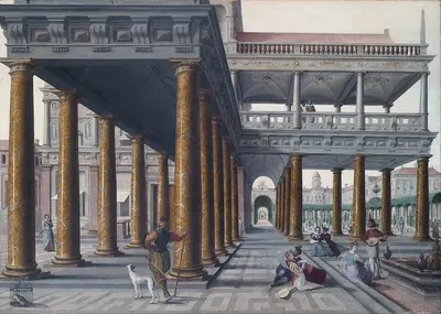 Архитектурный каприз с фигурами by Ханс Вредеман де Врис, 1568 — digital art print download