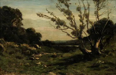 Morning in the Nievre by Henri-Joseph Harpignies, 1877 — digital art print download