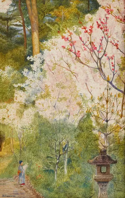 Цветение вишни (Киото) by Генри Родерик Ньюман, 1898 — digital art print download