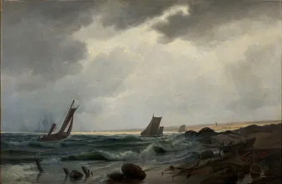 Costal scene north of Aarsdale by Holger Drachmann, 1869 — digital art print download