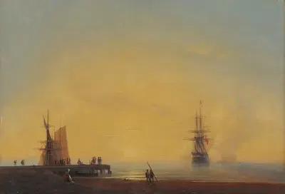 In the roads, Evening by Ivan Konstantinovich Aivazovsky, 1867 — digital art print download